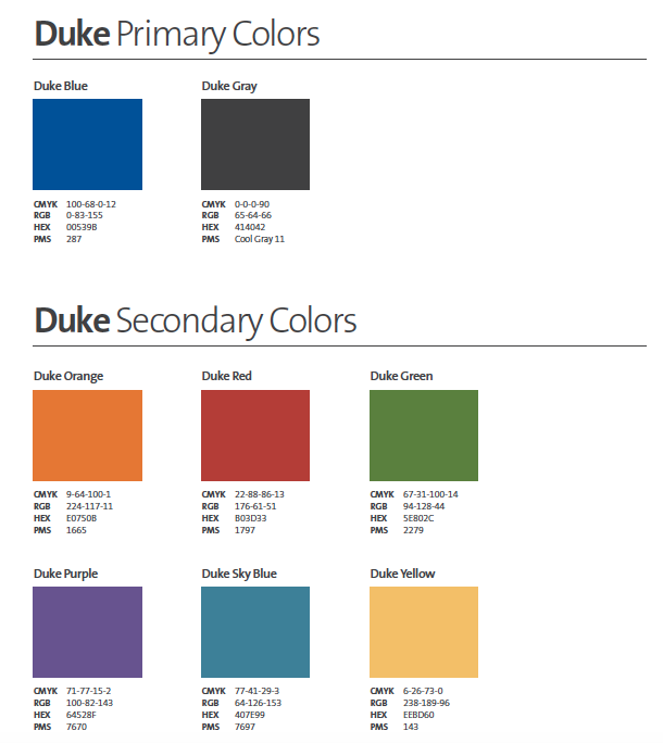 Colors Duke Health