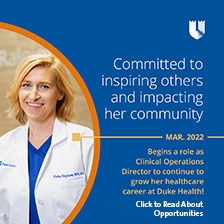Medical provider in lab coat with text: Committed to inspiring others...