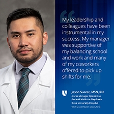 Portrait of Jason Suarez in white lab coat 