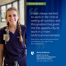 Portrait of Avery Anderson at Duke University Hospital