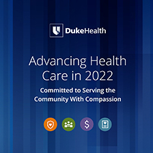 Graphic with the words Advancing Health Care in 2022