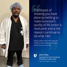 Portrait of Jevon in scrubs
