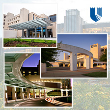 Image of Duke Raleigh, Duke Regional and Duke University Hospitals in front of an image of Duke Medical Pavilion with Duke Health Logo