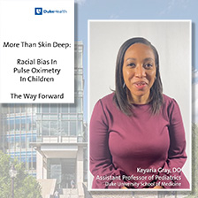 Dr. Keyaria Gray and stylized image of School of Medicine