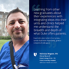Nick smiling in blue scrubs 