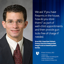Brian Eichner with a message about gun locks and child wellness visits