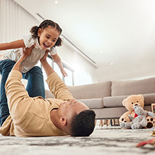Child and parent playing