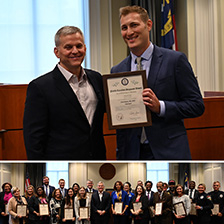 Jonas Swartz receives award - photo with colleagues