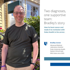 Bradley smiling outside.