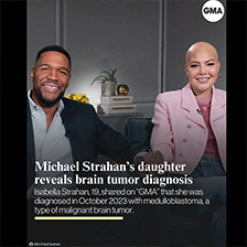 Michael Strahan's daughter reveals brain tumor battle