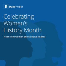 Silhouette faces of women in graphic for Women's History Month. 