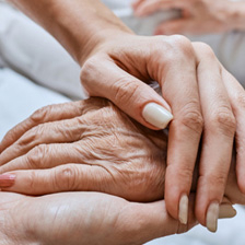 Couple holding hands