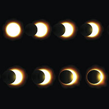 Image of phases of moon during eclipse