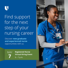 female nursing team member smiling.