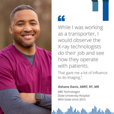 Oshane smile with arms crossed in scrubs.