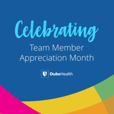 Colorful lines with the words celebrating team member appreciation month.