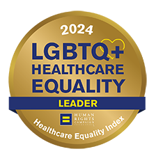Healthcare Equality Leader index badge from the Human Rights Campaign