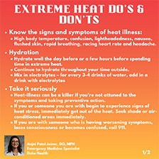 Extreme heats do's and don'ts