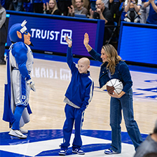Charity Stripe Kid Captain at Duke Men's Basketball Game