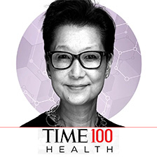 Stylized picture of Shelley Hwang, with Time 100 Health logo