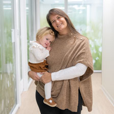 Kahn holds her daughter Jordan
