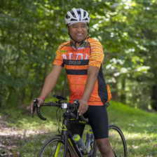 Woodyard poses on one of his favorite trails in Raleigh, N.C.