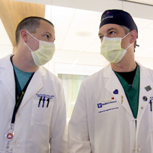 Duke pediatric heart surgeons Douglas Overbey, MD, and Joseph Turek, MD