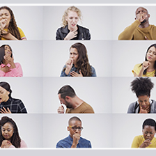 Montage of people coughing