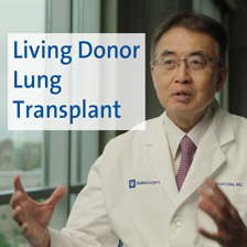 The text, "living donor lung transplant" appears with the doctor